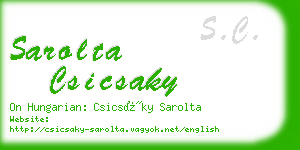 sarolta csicsaky business card